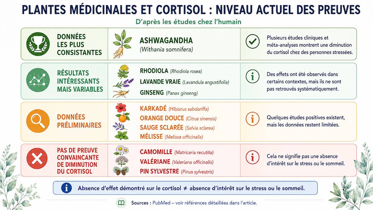 Plantes médicinales et cortisol: niveau actuel des preuves